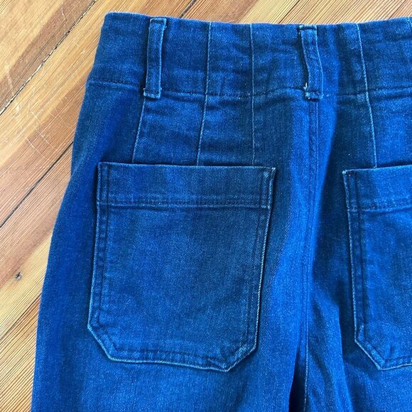Pilcro Anthropologie Skipper Wide-Leg Jeans in Dark Denim Blue Size 28 - Picture 6 of 7